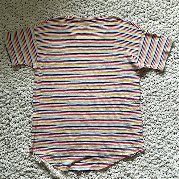 🌈 Madewell Whisper Cotton Crewneck Tee in Rainbow Stripe 🌈 - Picture 6 of 7